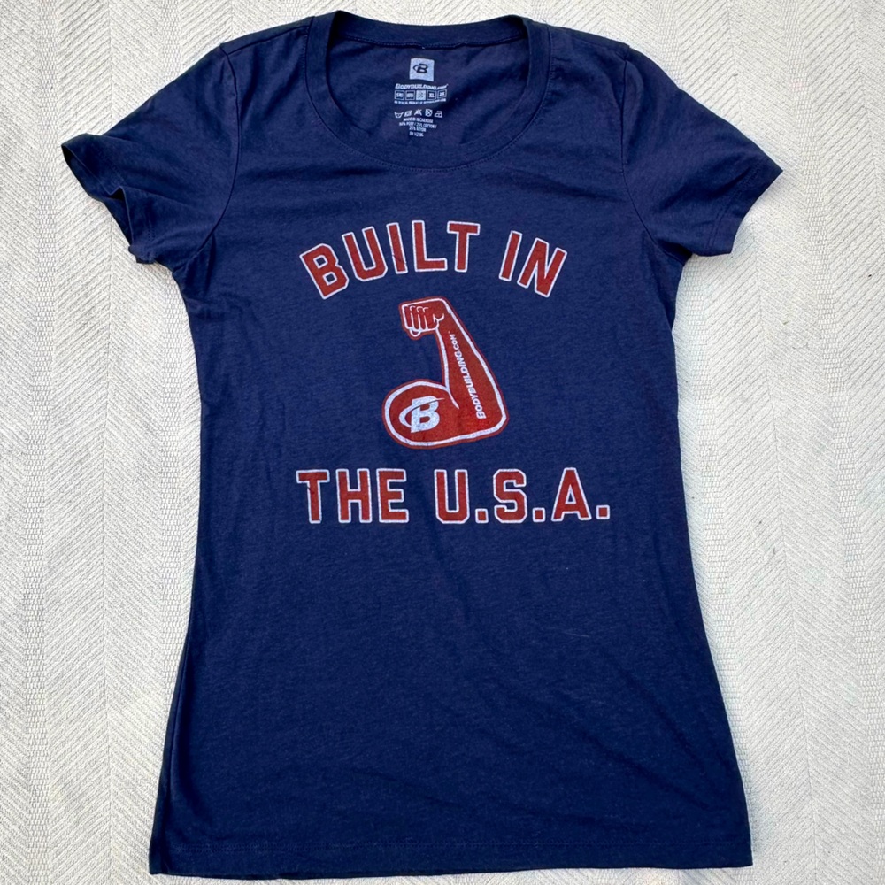 Bodybuilding.com built in the USA women’s t-shirt